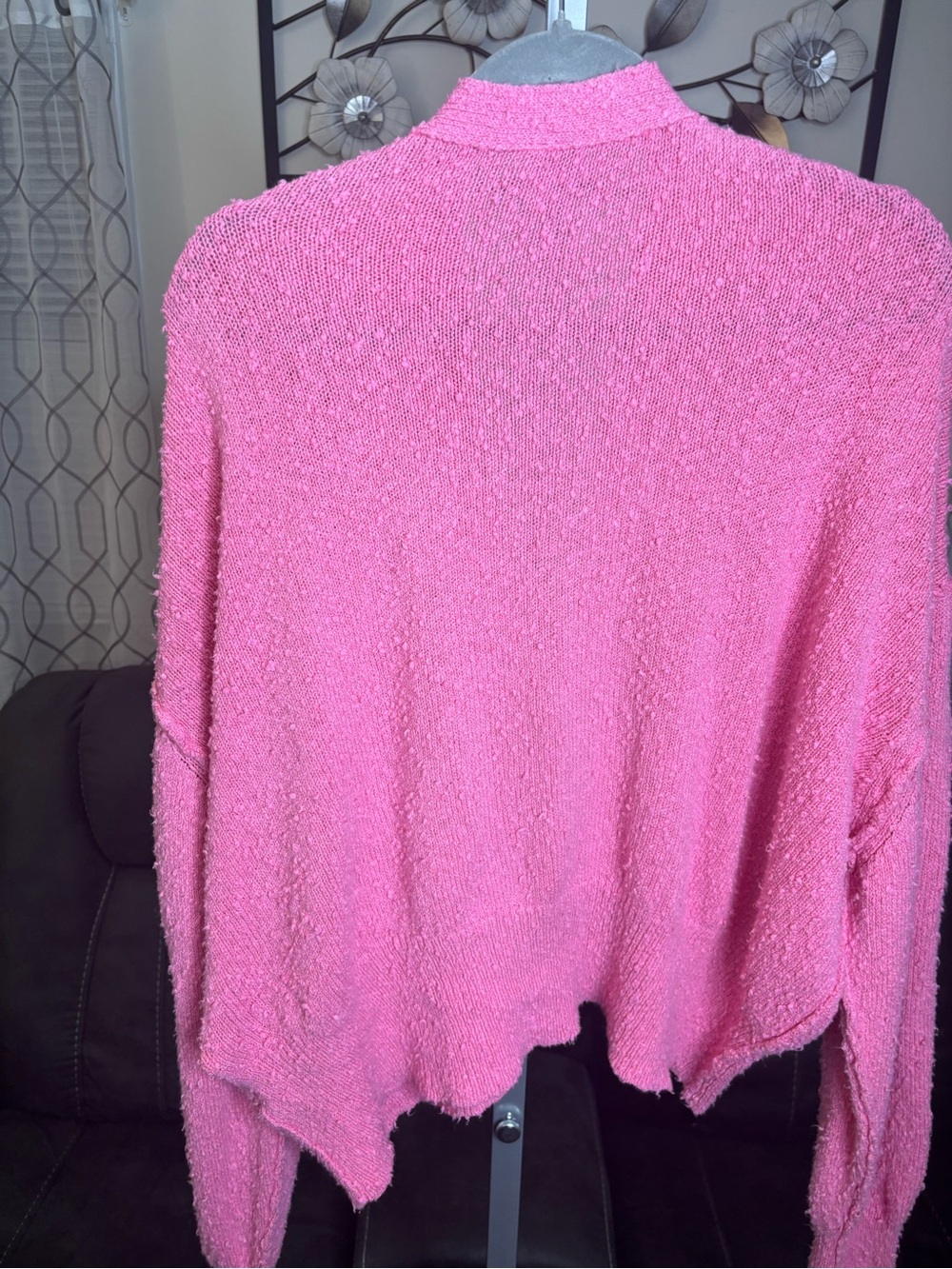Free People Pink Button-Front Bouclé Cardigan - Picture 5 of 6